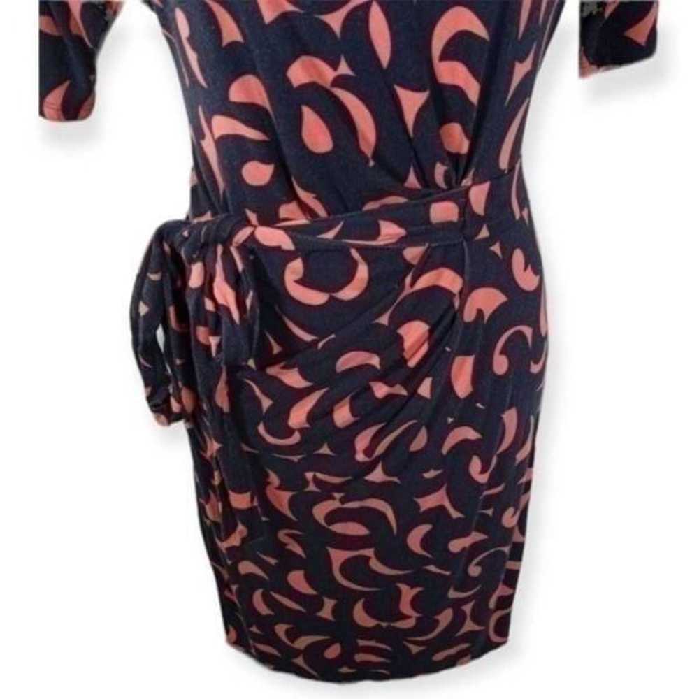 ANN TAYLOR BLACK & CORAL/PINK FAUX WRAP DRESS SZ.… - image 3