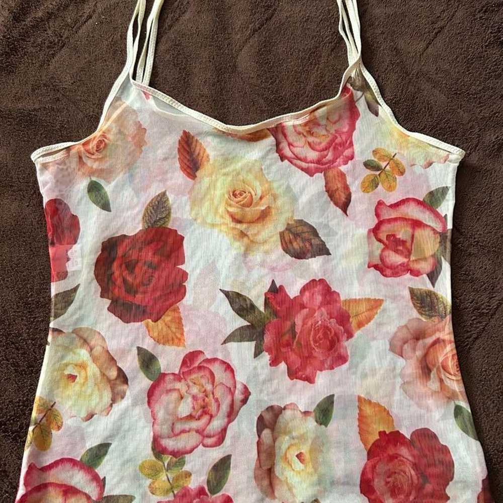 Vintage Floral Sheer Camisole & Lace Pouch by Fum… - image 3