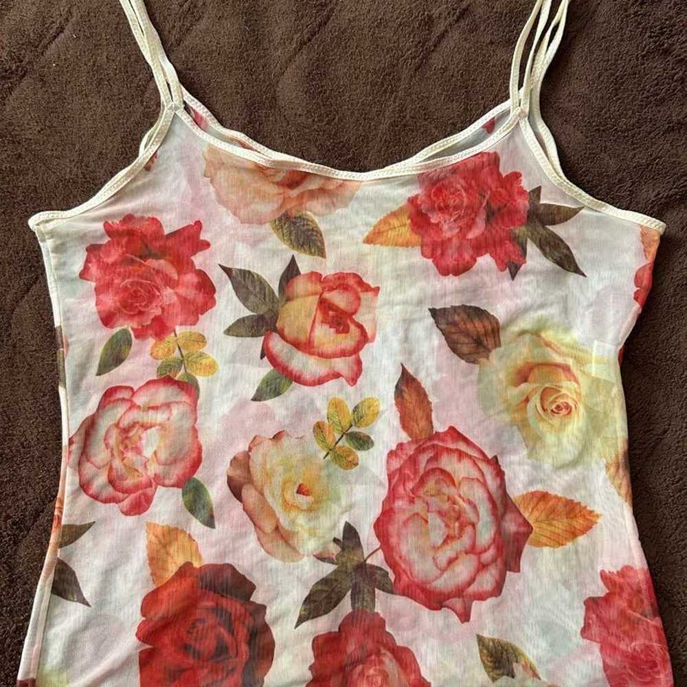 Vintage Floral Sheer Camisole & Lace Pouch by Fum… - image 4