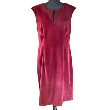 l Women's Maroon Faux Velvet V-neck Sleeveless Hol