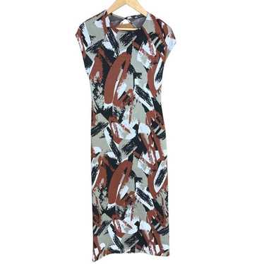 Zara Women's Dress Sz M Abstract Fitted Open Back… - image 1