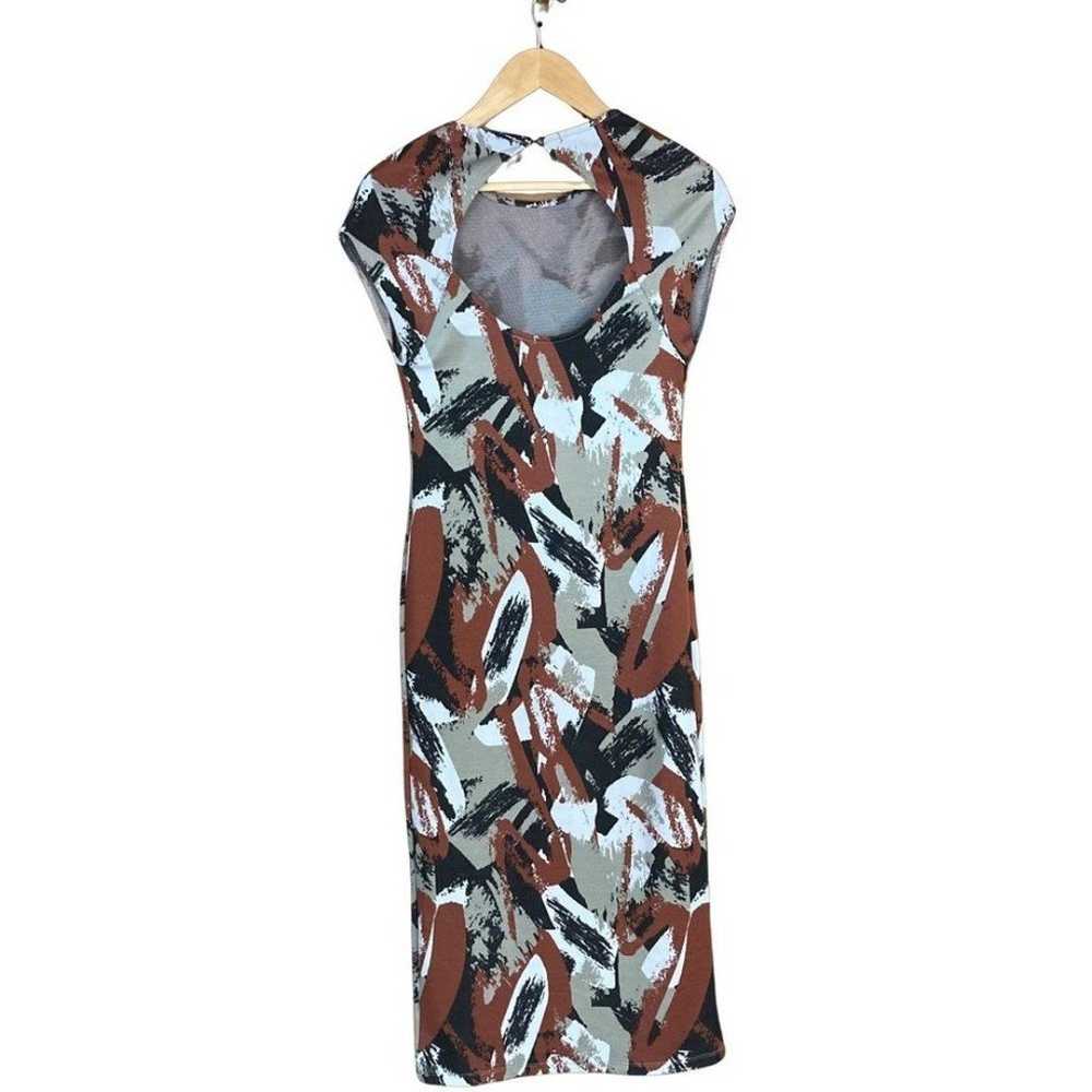 Zara Women's Dress Sz M Abstract Fitted Open Back… - image 3