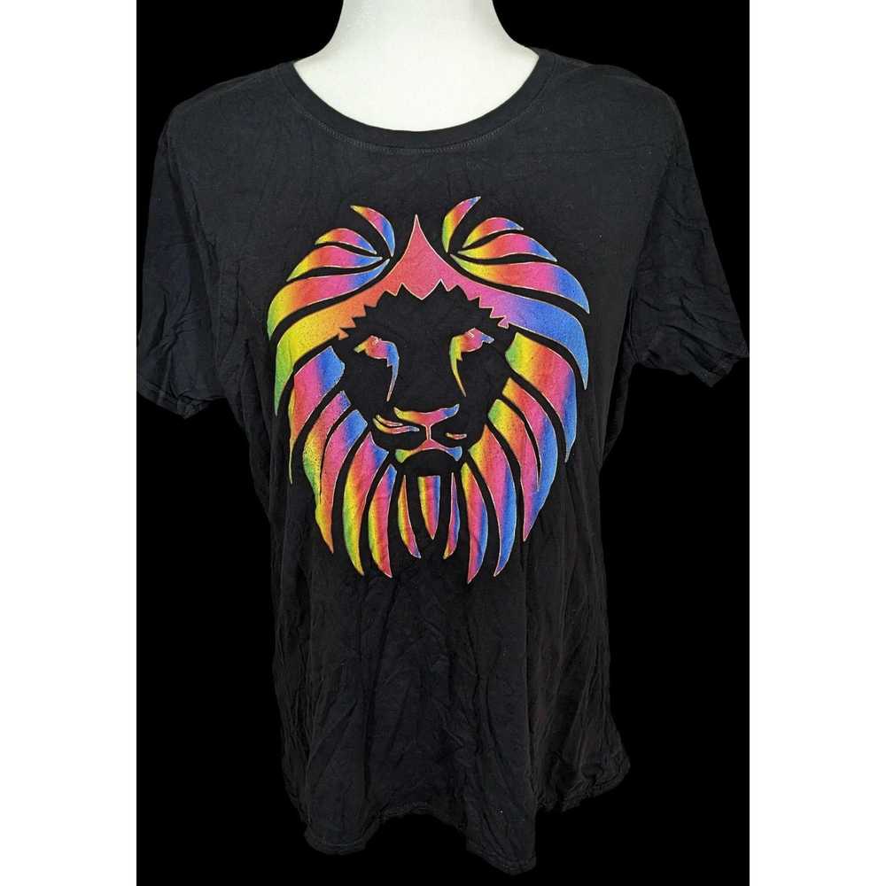 Other Mystical Rainbow Lion Head Graphic Shirt - image 1