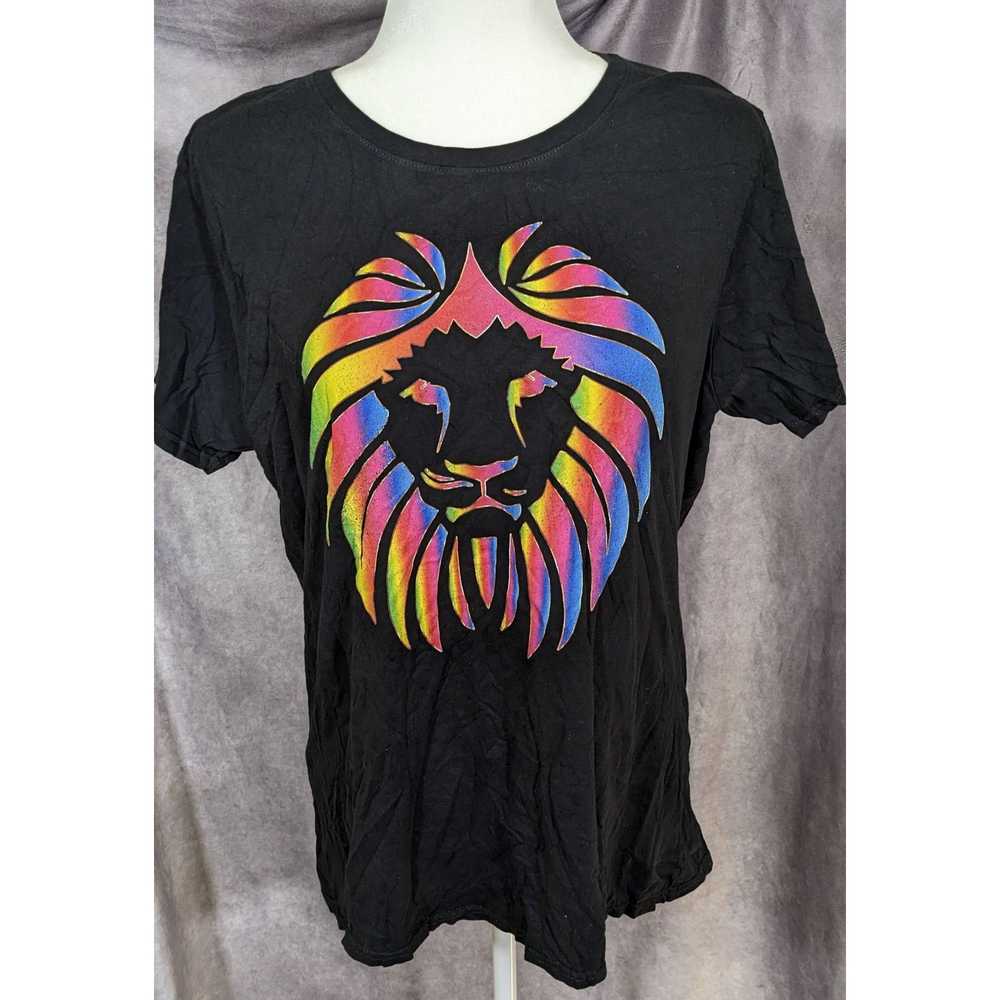 Other Mystical Rainbow Lion Head Graphic Shirt - image 3