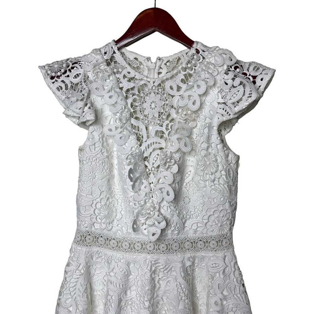 Amur AMUR Crochet Lace Flutter Sleeve Mini Dress … - image 2