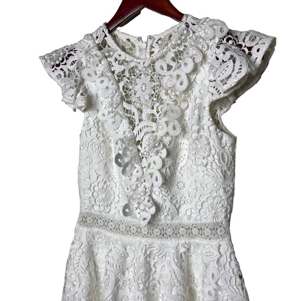 Amur AMUR Crochet Lace Flutter Sleeve Mini Dress … - image 3