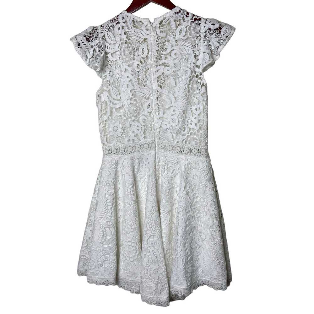 Amur AMUR Crochet Lace Flutter Sleeve Mini Dress … - image 5