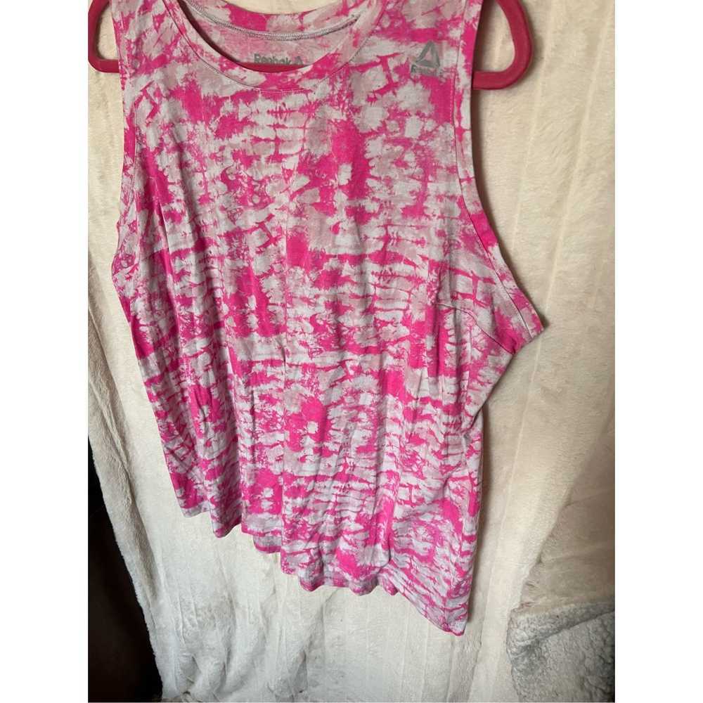 Reebok Reebox Pink & White Tie Dye Tank Top Woman… - image 2