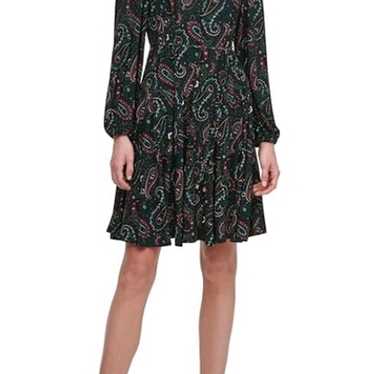 Tommy Hilfiger Paisley Print Dress Green Size 8