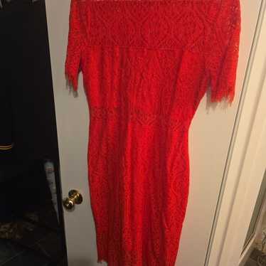 Red lace dress