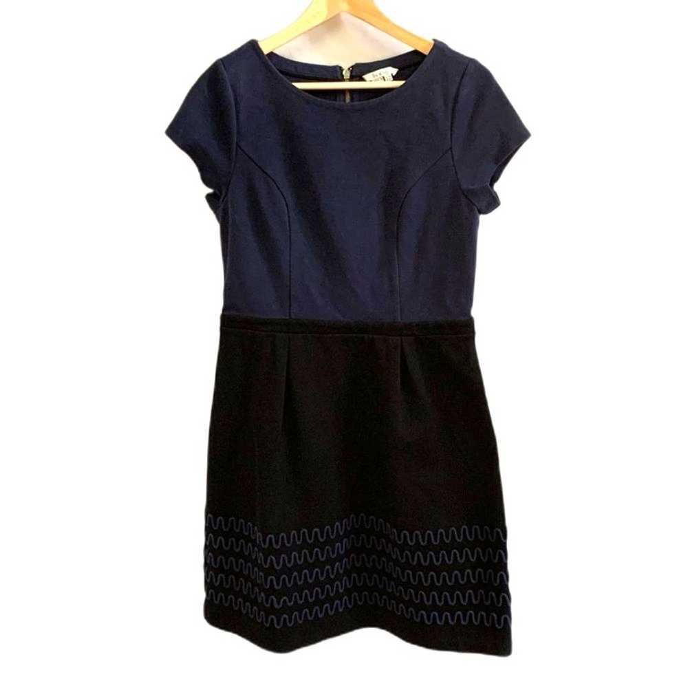 Boden Navy Black SS Scoop Neck Knee Length Sheath… - image 2