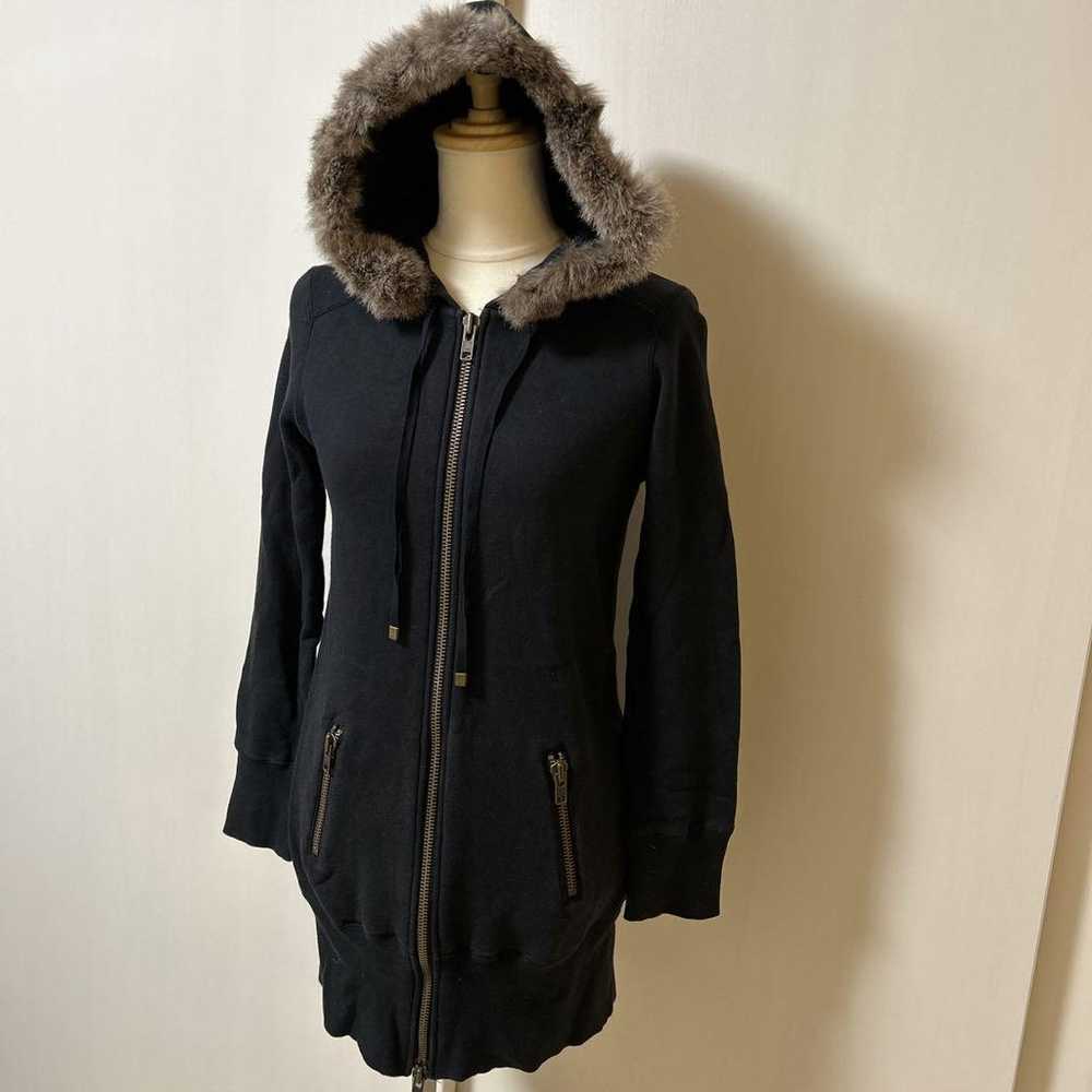 OZOC Fur-trimmed Hooded Parka Dress Black GAL y2k - image 5