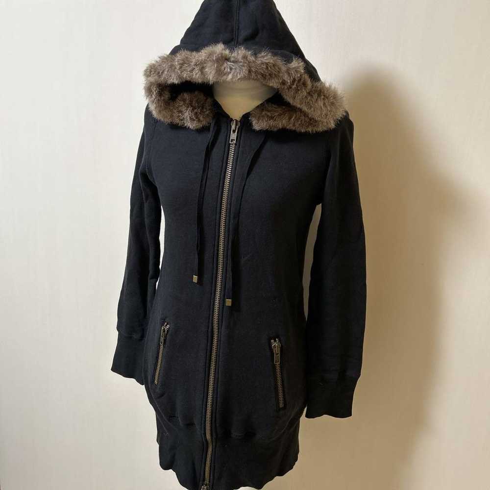 OZOC Fur-trimmed Hooded Parka Dress Black GAL y2k - image 6