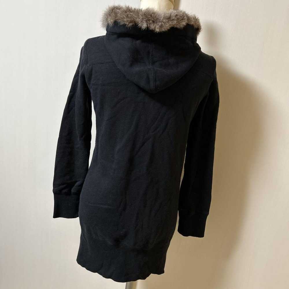 OZOC Fur-trimmed Hooded Parka Dress Black GAL y2k - image 7