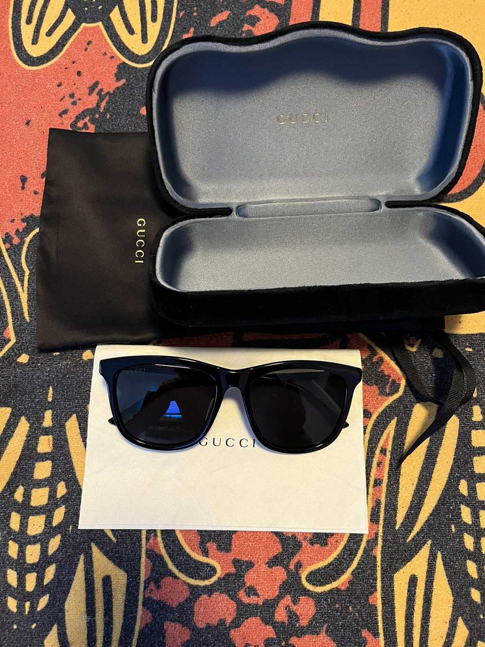 Gucci Men's Iconic Web Rectangle Acetate/Metal Su… - image 1