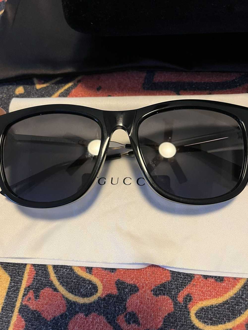 Gucci Men's Iconic Web Rectangle Acetate/Metal Su… - image 2