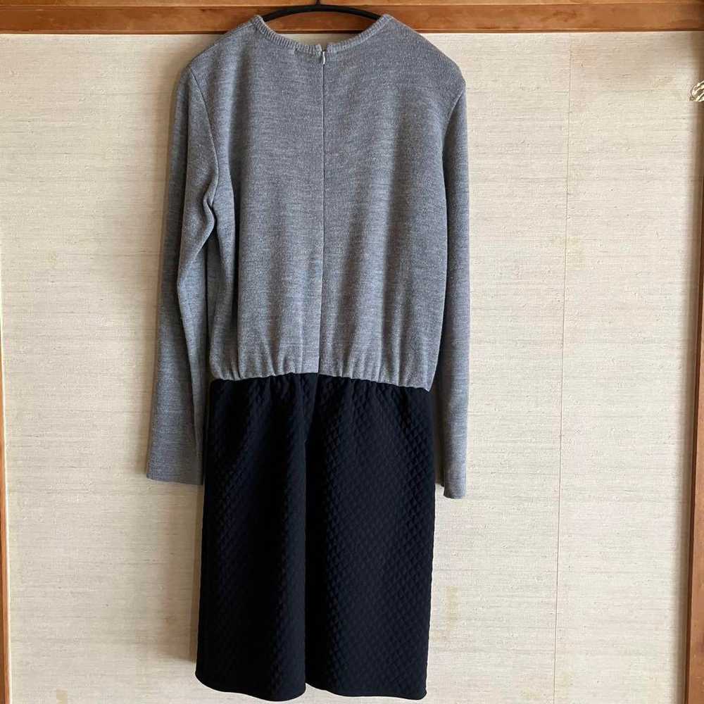 Untitled Gray and Dark Navy Knit Docking Dress - image 2