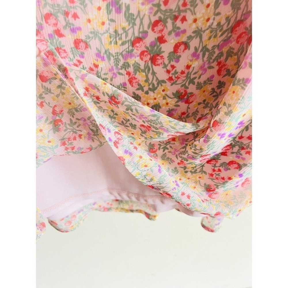 Lush Dress Womens L Chiffon Floral Print Puff Sle… - image 5