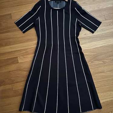 Ann Taylor dress black with white stripes