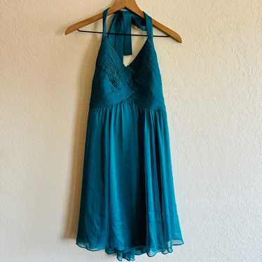 The Limited | teal halter cocktail dress