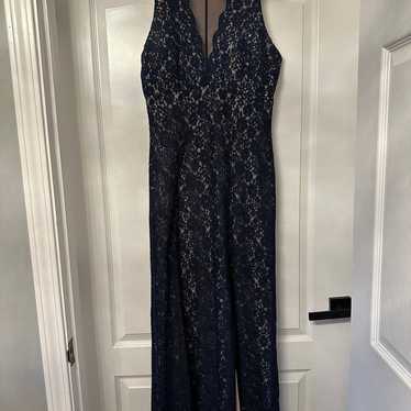 Navy with nude underlay lace Dress