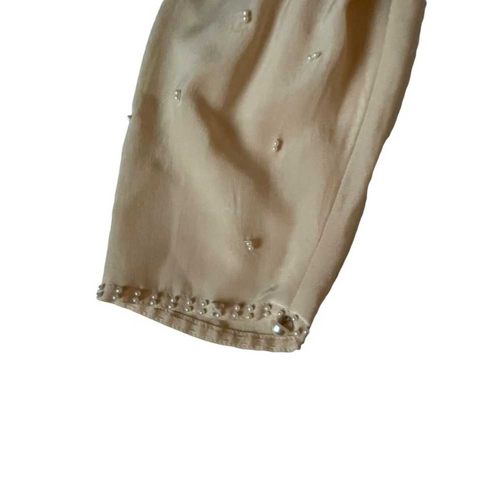 Vintage 1980s Trifles Silk Blouse Pearls All Over… - image 3