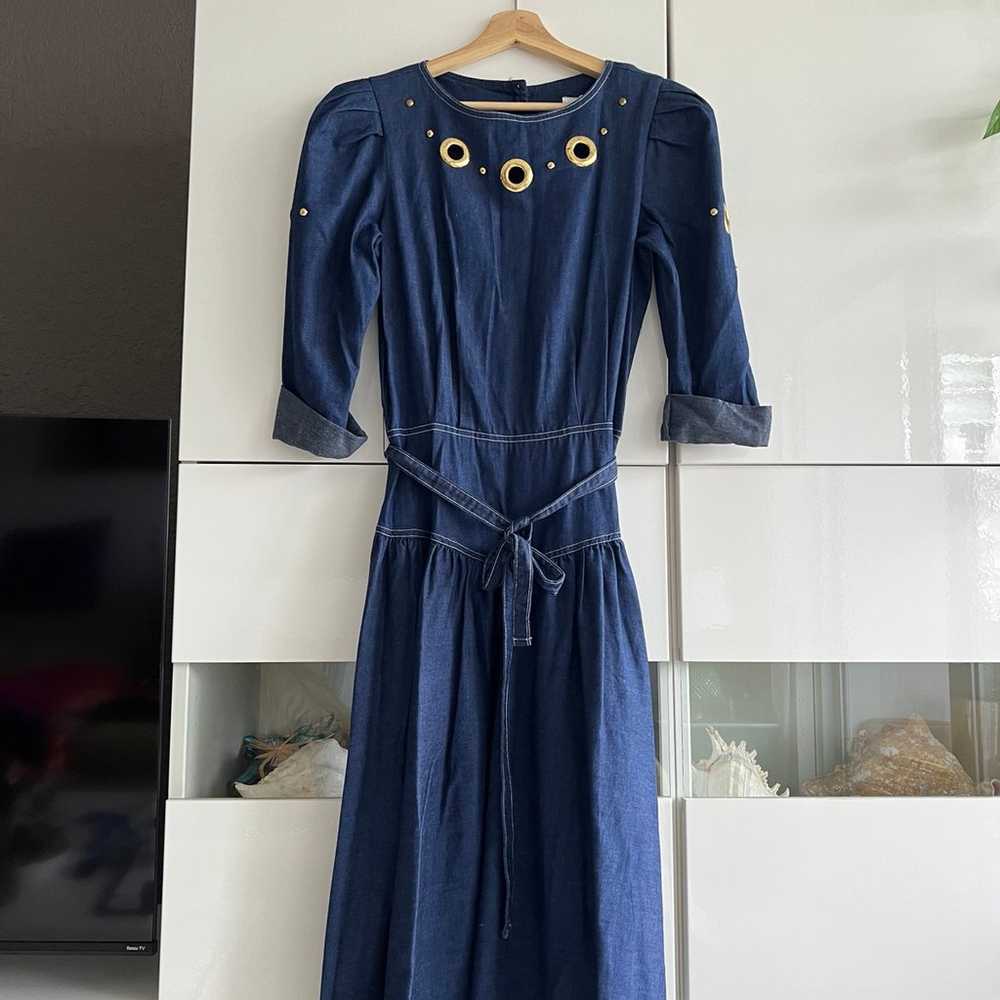 Vintage denim maxi dress - image 1