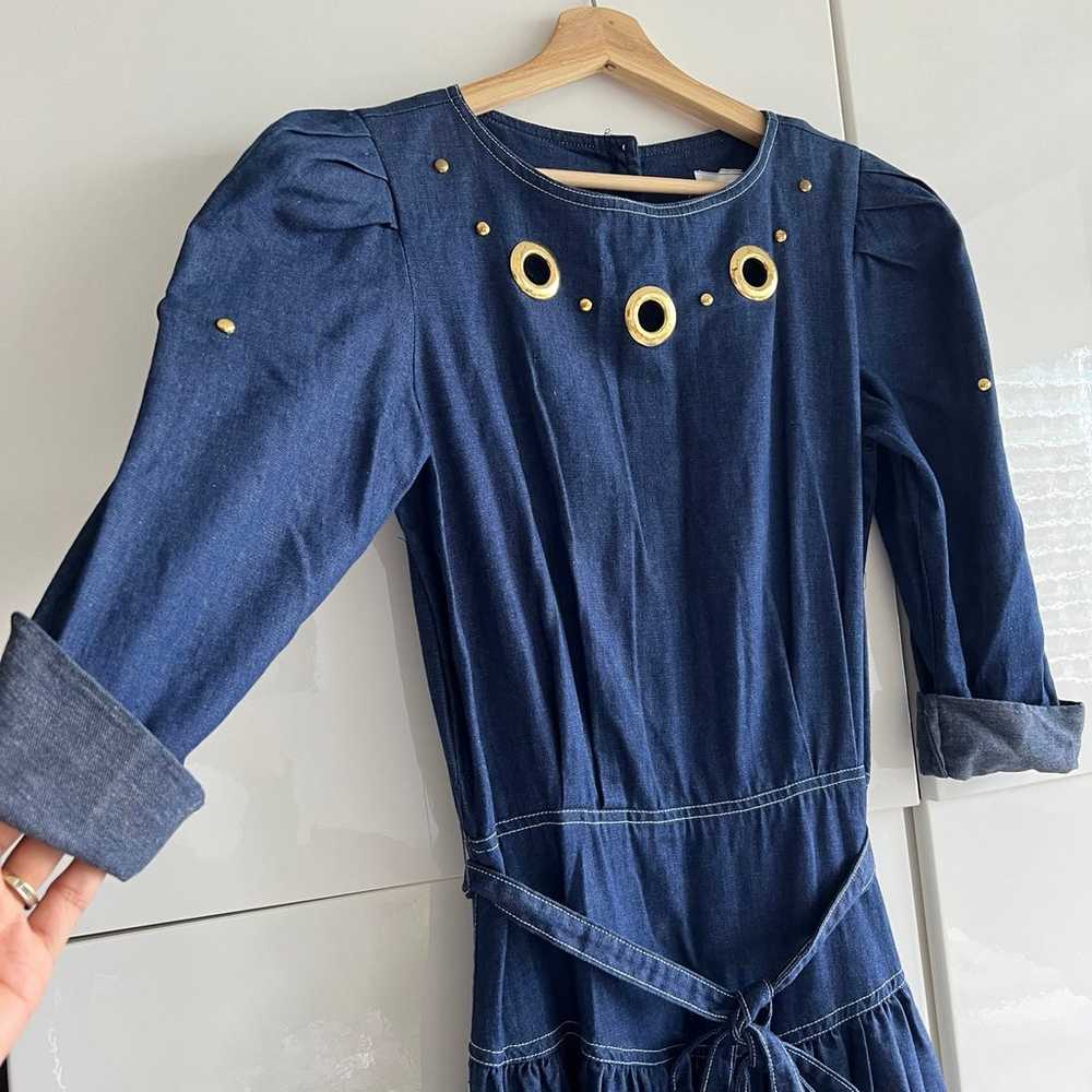 Vintage denim maxi dress - image 4