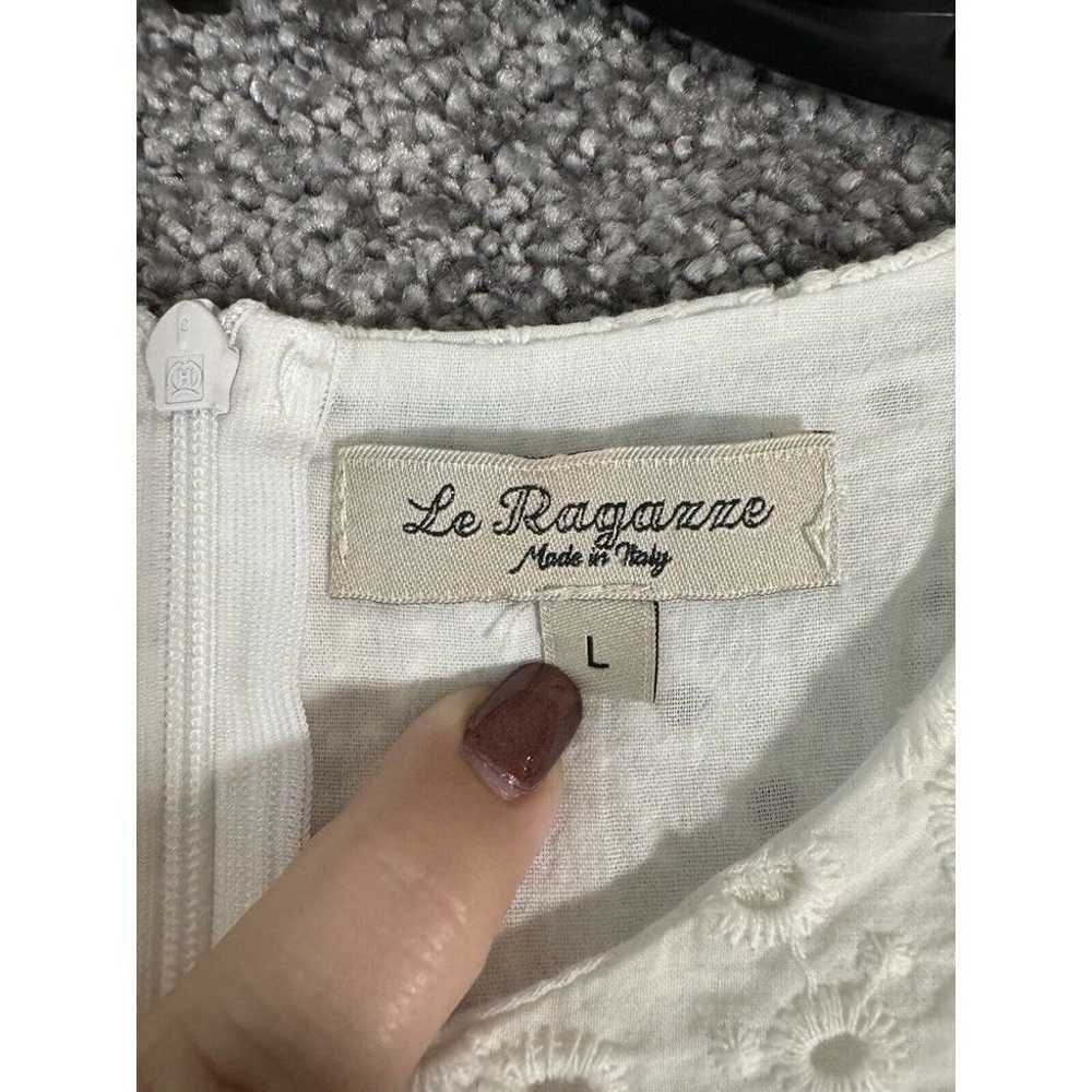 Le Ragazze Dress Womens Large White Eyelet Babydo… - image 3