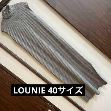 LOUNIE Slit Turtle Neck Ribbed Knit Long One Piec… - image 1