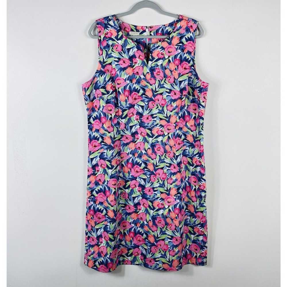 Talbots Size 16 Rose Floral Print Sleeveless Shif… - image 1