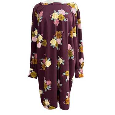 Women's LOFT Dress, 18 Plus, Burgundy, Floral - image 1