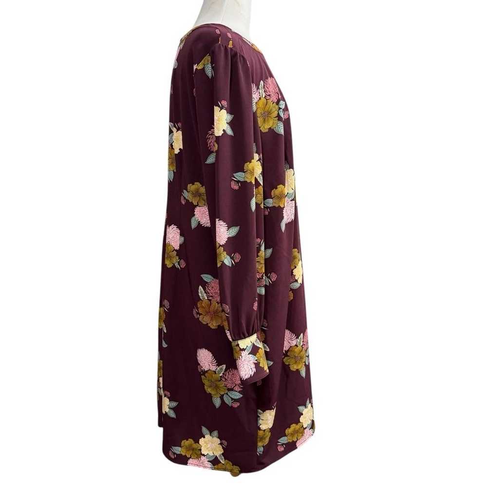 Women's LOFT Dress, 18 Plus, Burgundy, Floral - image 3