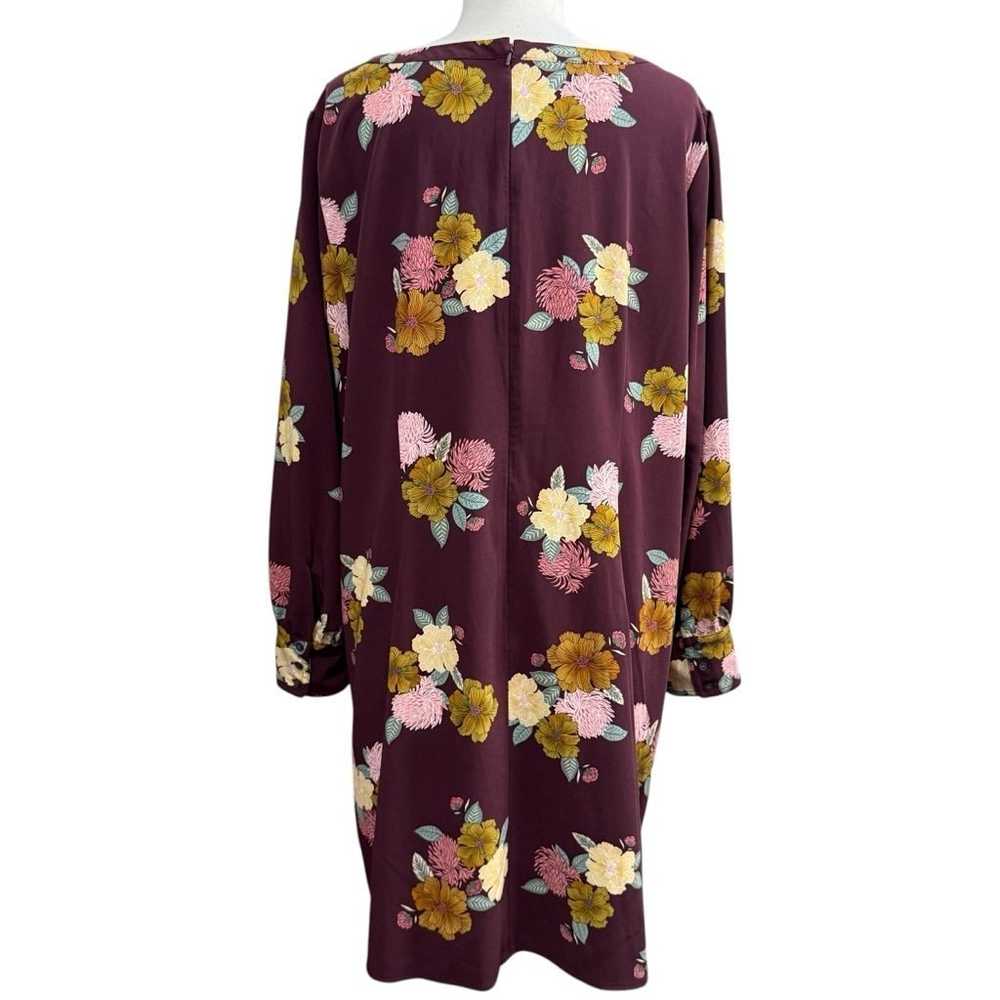 Women's LOFT Dress, 18 Plus, Burgundy, Floral - image 4