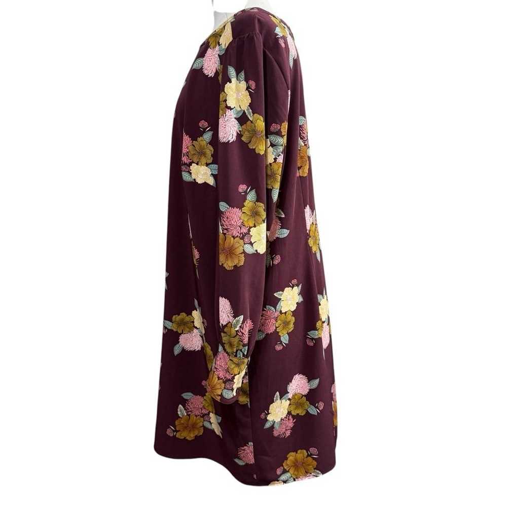 Women's LOFT Dress, 18 Plus, Burgundy, Floral - image 5