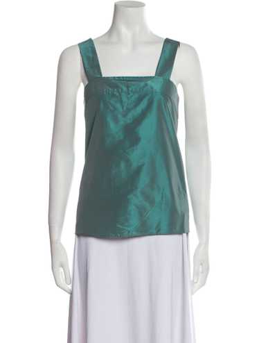 Tibi Tank Top Green Square Neckline - image 1