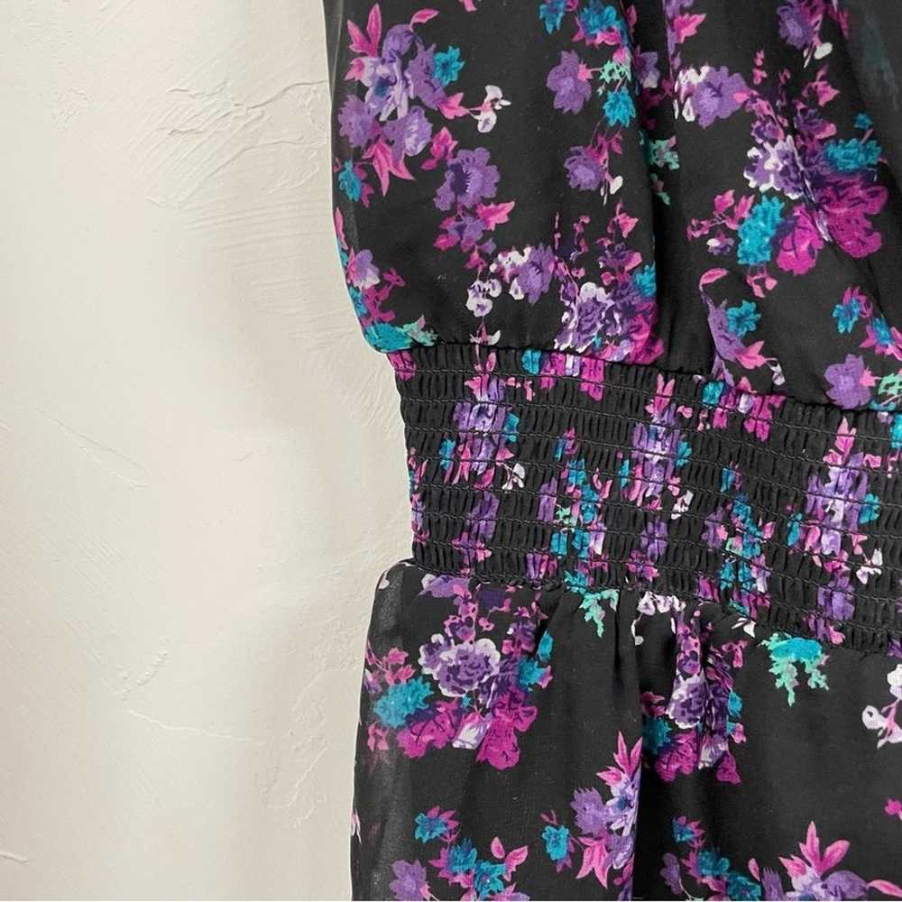 Torrid Black Purple Ditsy Floral Sleeveless Mini … - image 2