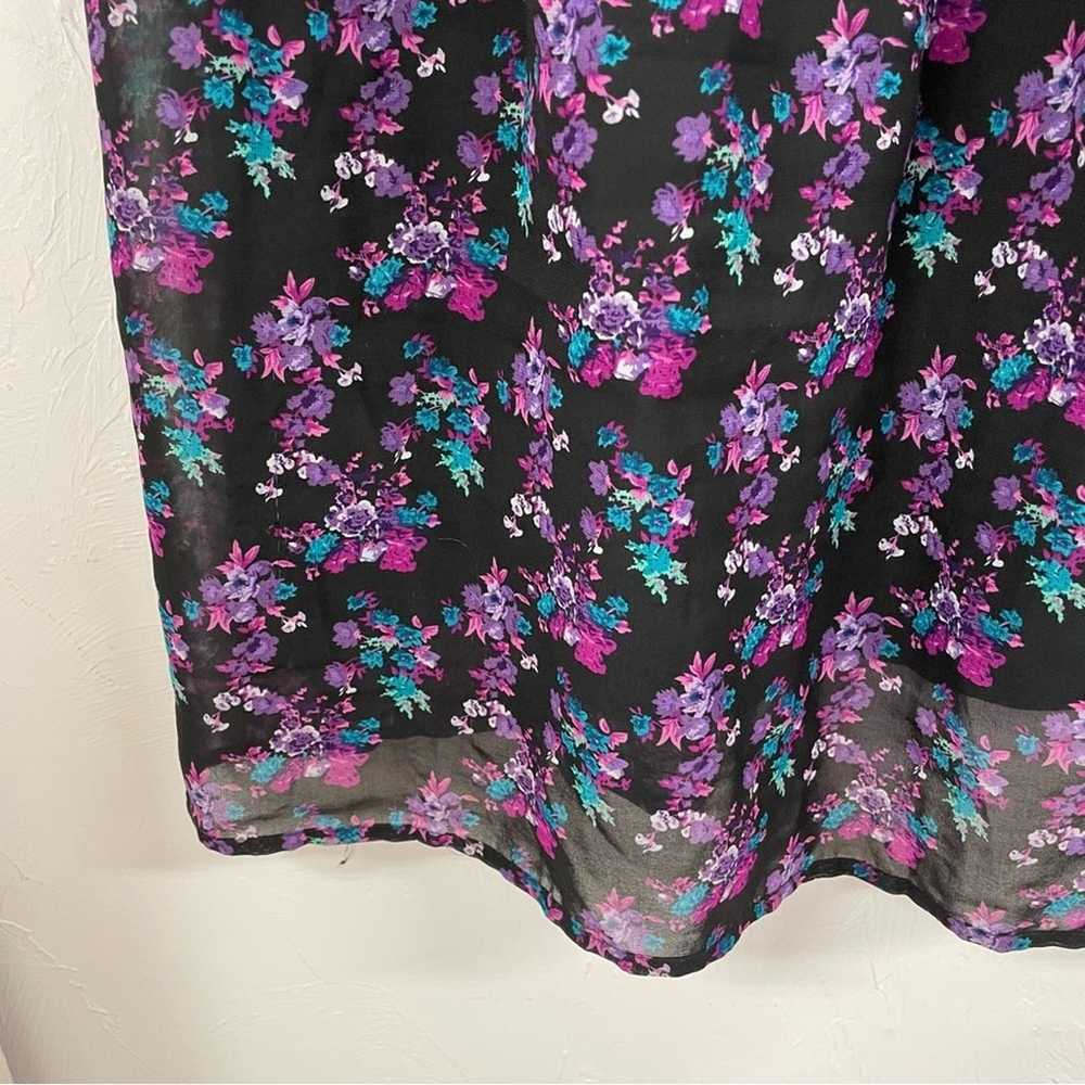 Torrid Black Purple Ditsy Floral Sleeveless Mini … - image 3