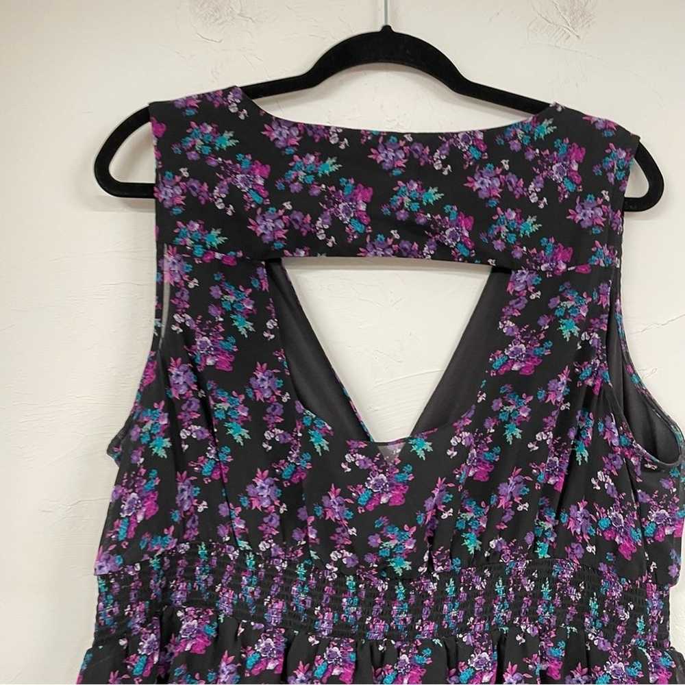 Torrid Black Purple Ditsy Floral Sleeveless Mini … - image 7