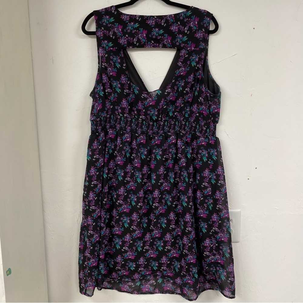 Torrid Black Purple Ditsy Floral Sleeveless Mini … - image 9