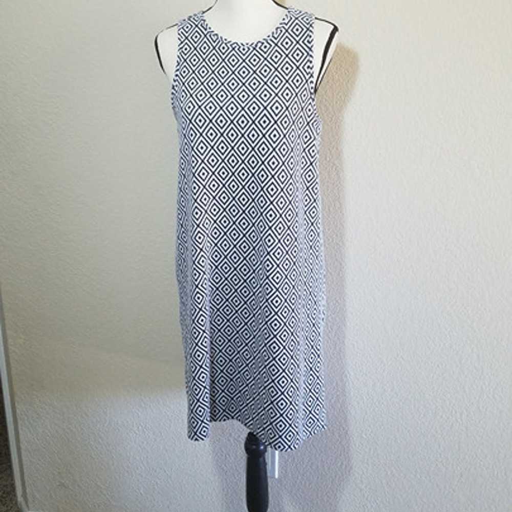 Cremieux Sheath Dress Medium Blue White Sleeveles… - image 2