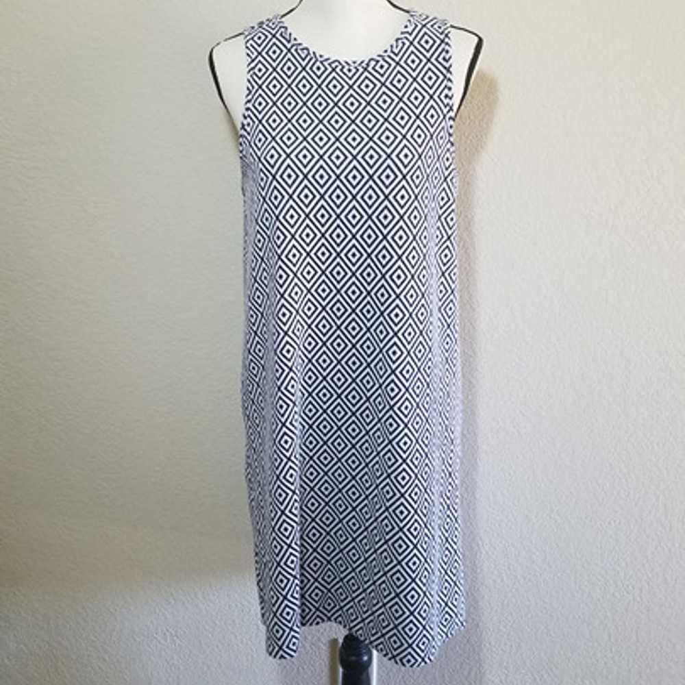 Cremieux Sheath Dress Medium Blue White Sleeveles… - image 3