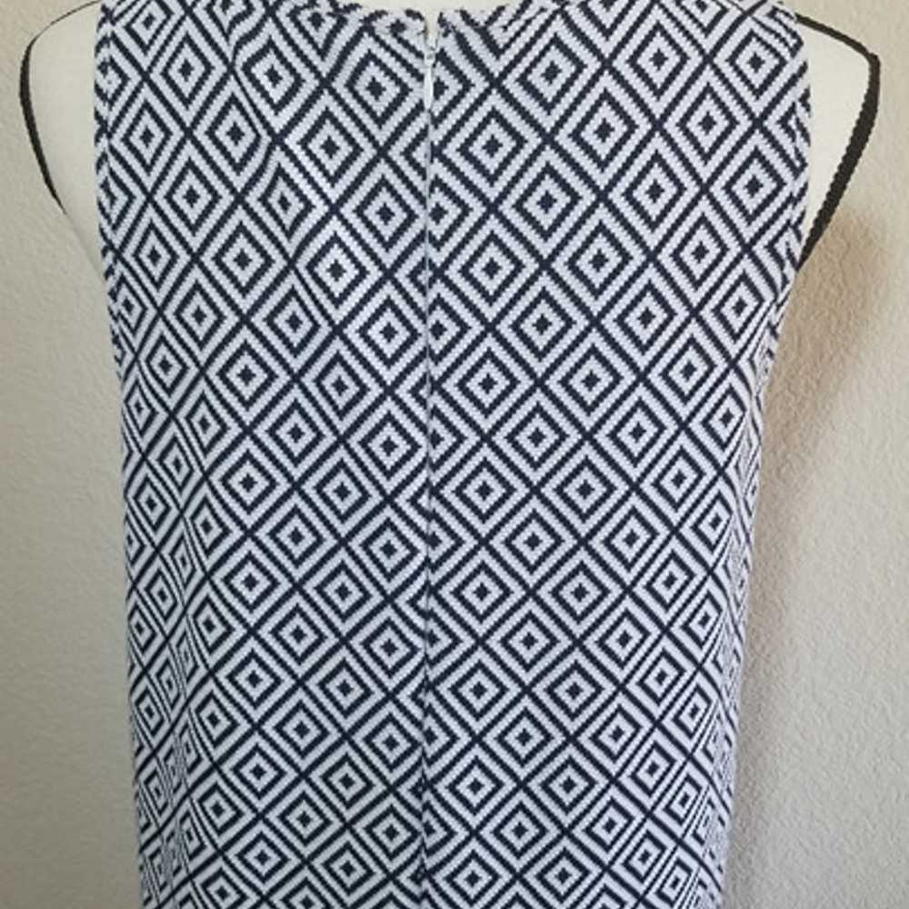 Cremieux Sheath Dress Medium Blue White Sleeveles… - image 6