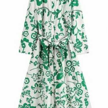 ZARA dress floral dress floral flower green