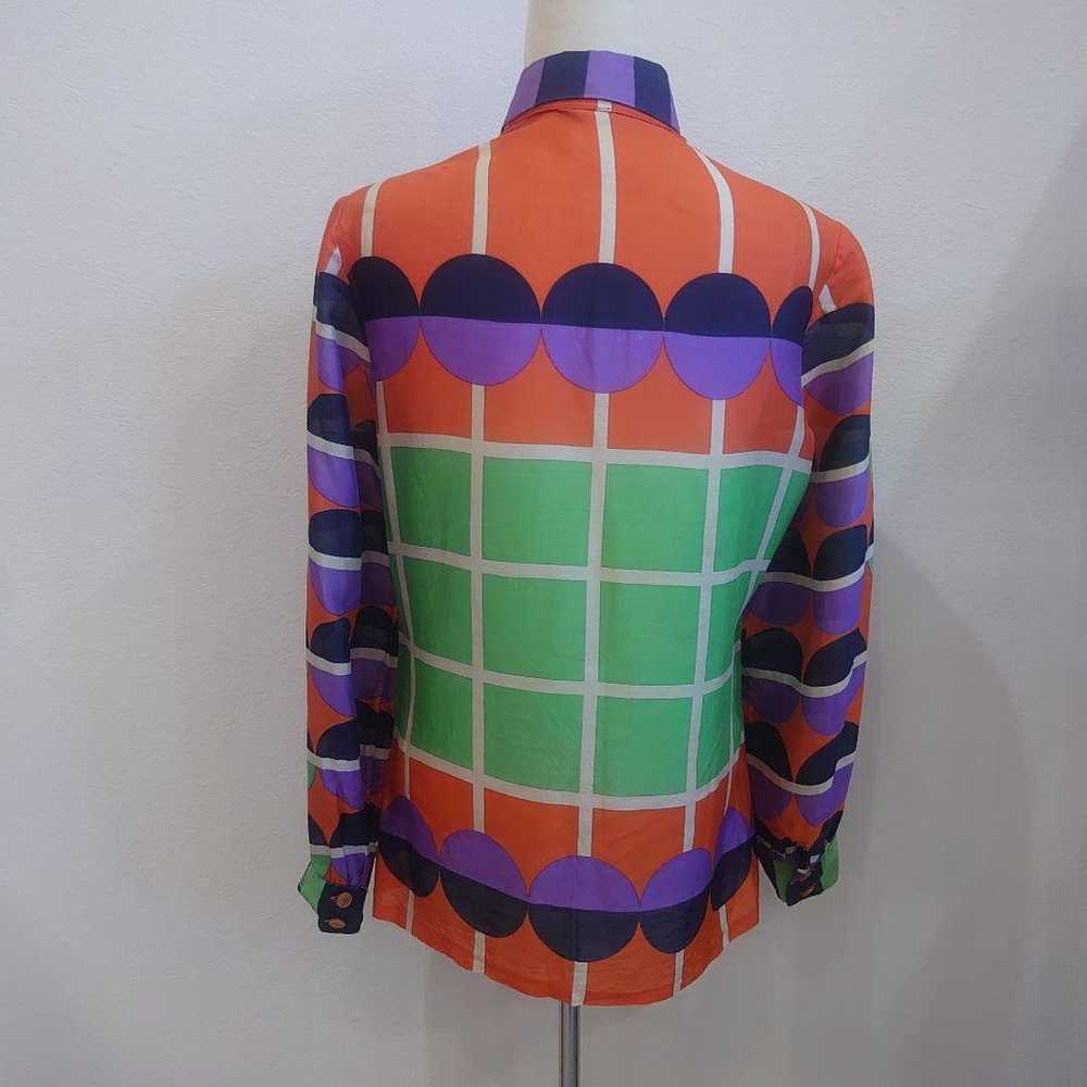 Vintage LANVIN Art Design Silk Blouse Shirt - image 7