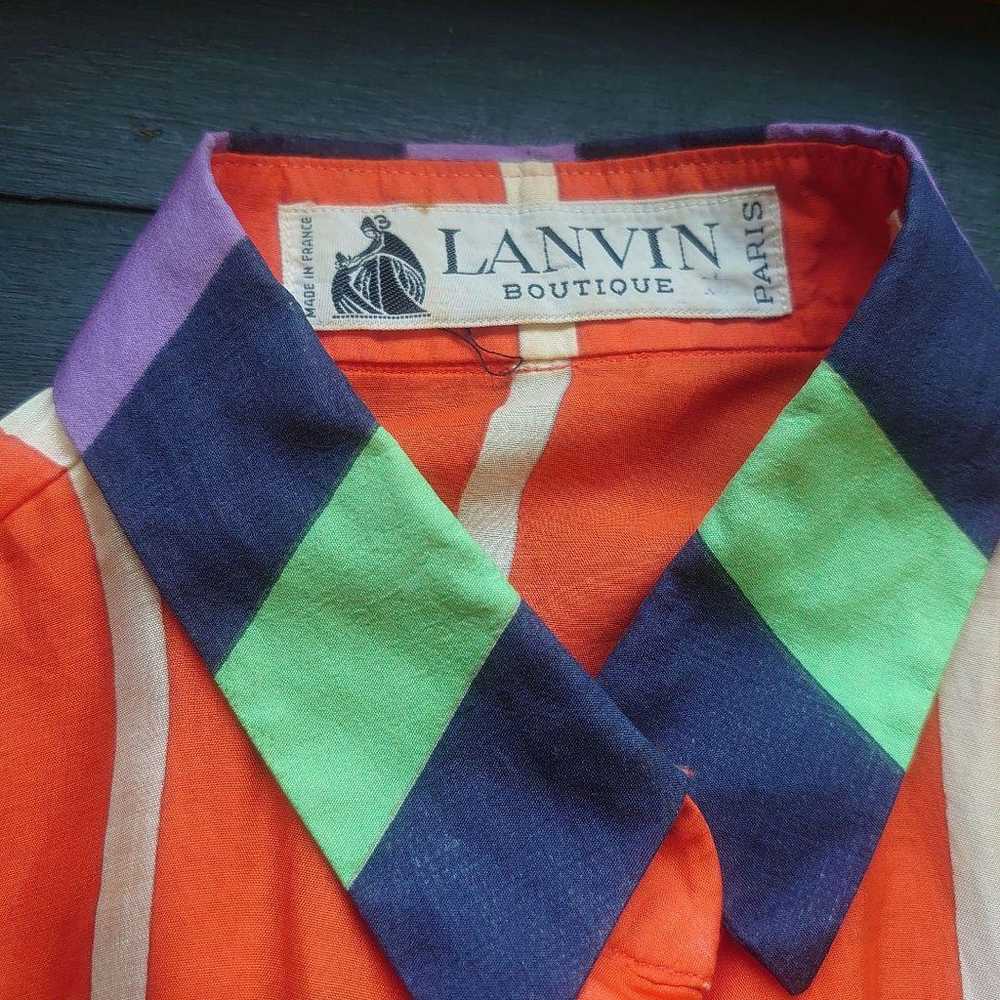 Vintage LANVIN Art Design Silk Blouse Shirt - image 8