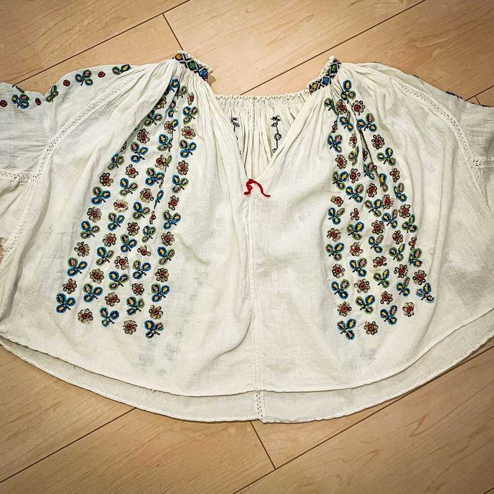 Ukrainian bead embroidery top blouse vintage - image 2