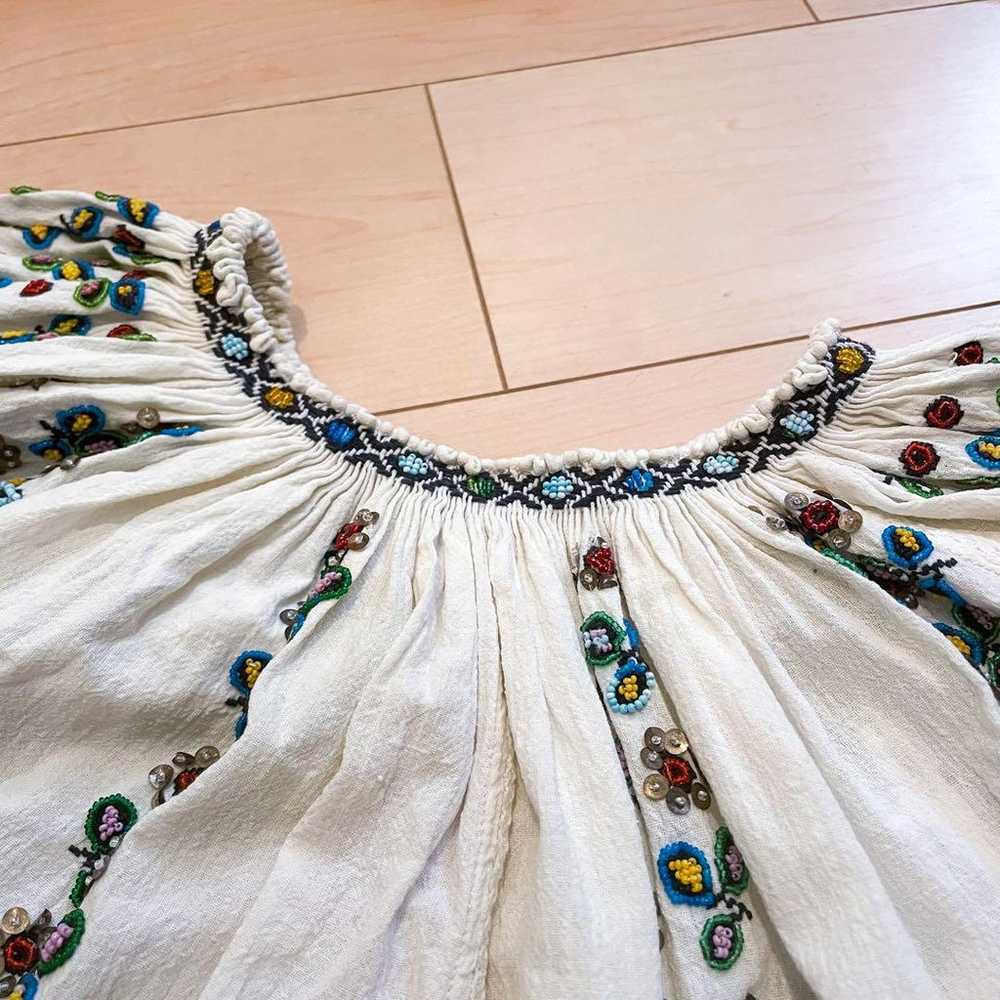 Ukrainian bead embroidery top blouse vintage - image 7