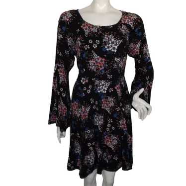 TORRID Dress, 12, Black Floral, Flounce/Trumpet Sl