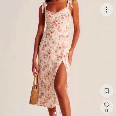 Abercrombie and fitch pink floral midi dress